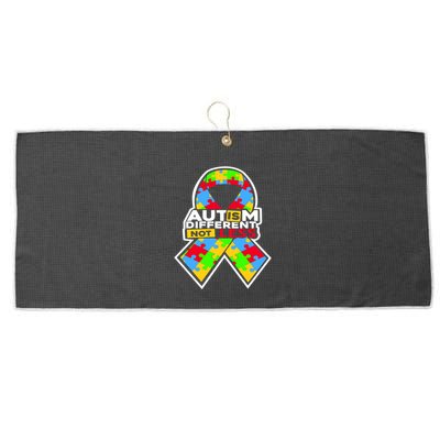 Autism Awareness Different Not Less Puzzle Ribbon Large Microfiber Waffle Golf Towel