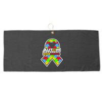 Autism Awareness Different Not Less Puzzle Ribbon Large Microfiber Waffle Golf Towel