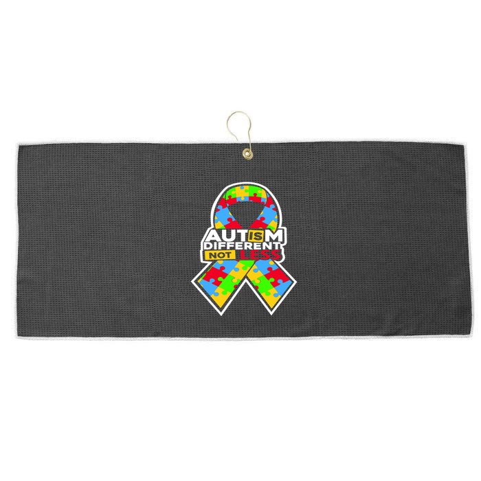 Autism Awareness Different Not Less Puzzle Ribbon Large Microfiber Waffle Golf Towel