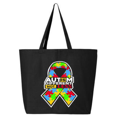 Autism Awareness Different Not Less Puzzle Ribbon 25L Jumbo Tote