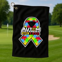 Autism Awareness Different Not Less Puzzle Ribbon Golf Towel