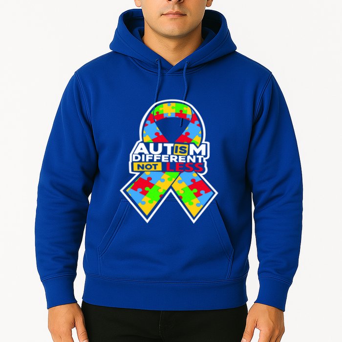 Autism Awareness Different Not Less Puzzle Ribbon Hoodie