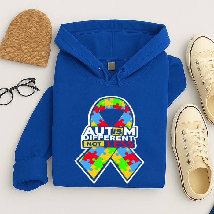 Autism Awareness Different Not Less Puzzle Ribbon Hoodie