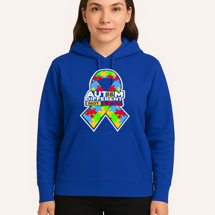 Autism Awareness Different Not Less Puzzle Ribbon Hoodie