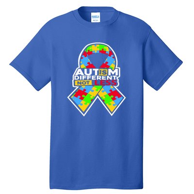 Autism Awareness Different Not Less Puzzle Ribbon Tall T-Shirt