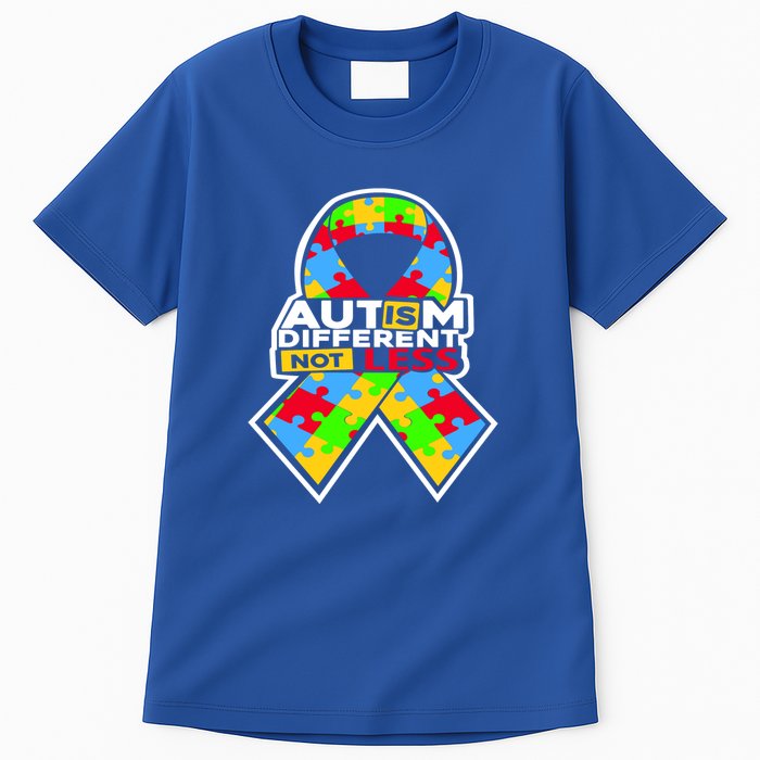 Autism Awareness Different Not Less Puzzle Ribbon Tall T-Shirt