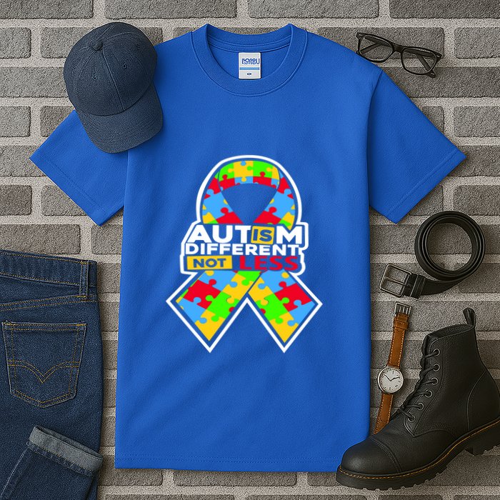 Autism Awareness Different Not Less Puzzle Ribbon Tall T-Shirt
