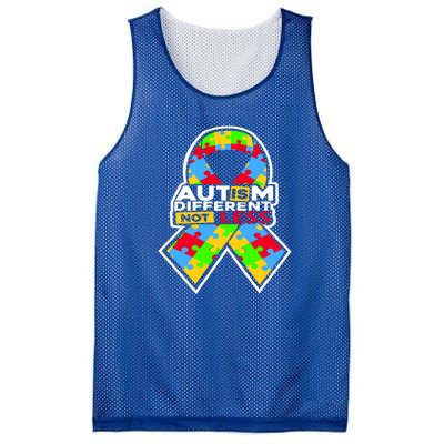 Autism Awareness Different Not Less Puzzle Ribbon Mesh Reversible Basketball Jersey Tank