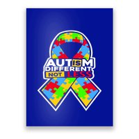 Autism Awareness Different Not Less Puzzle Ribbon Poster