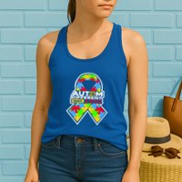Autism Awareness Different Not Less Puzzle Ribbon Womens Tank Top