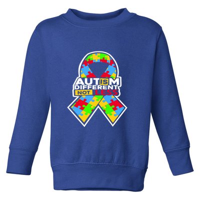 Autism Awareness Different Not Less Puzzle Ribbon Toddler Sweatshirt