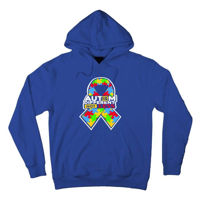 Autism Awareness Different Not Less Puzzle Ribbon Tall Hoodie