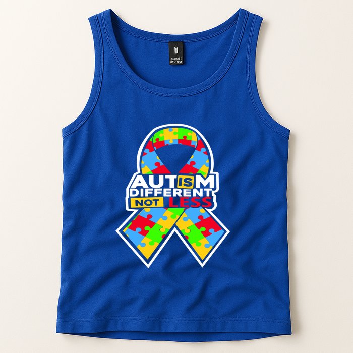 Autism Awareness Different Not Less Puzzle Ribbon Tank Top