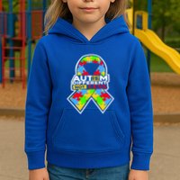 Autism Awareness Different Not Less Puzzle Ribbon Kids Hoodie