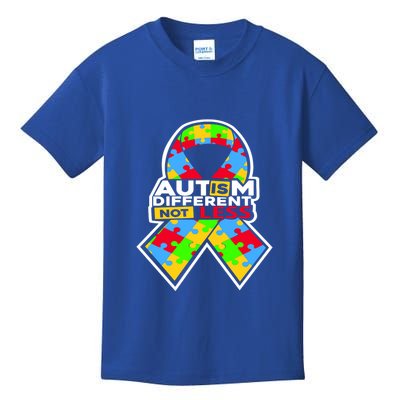 Autism Awareness Different Not Less Puzzle Ribbon Kids T-Shirt