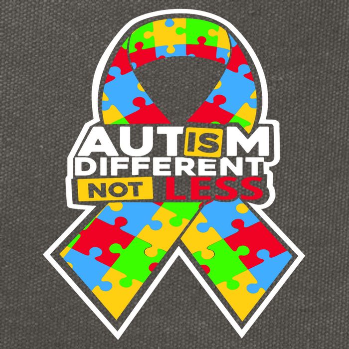 Autism Awareness Different Not Less Puzzle Ribbon Cotton Canvas Backpack