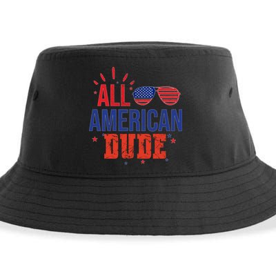 All American Dude 4th Of July Sunglasses Family Great Gift Sustainable Bucket Hat