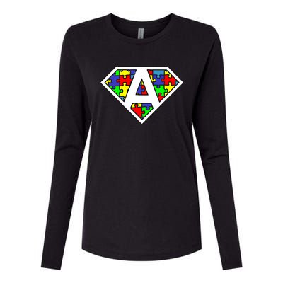 Autism Awareness Day Superhero Funny Gift Womens Cotton Relaxed Long Sleeve T-Shirt