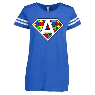 Autism Awareness Day Superhero Funny Gift Enza Ladies Jersey Football T-Shirt