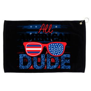 All American Dude 4th Of July Clothes And Accessories Great Gift Grommeted Golf Towel