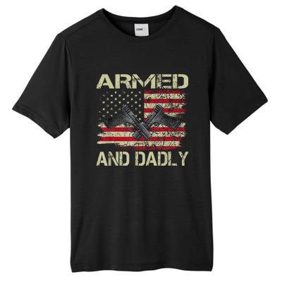 Armed And Dadly Funny Deadly Father For Father's Day Tall Fusion ChromaSoft Performance T-Shirt