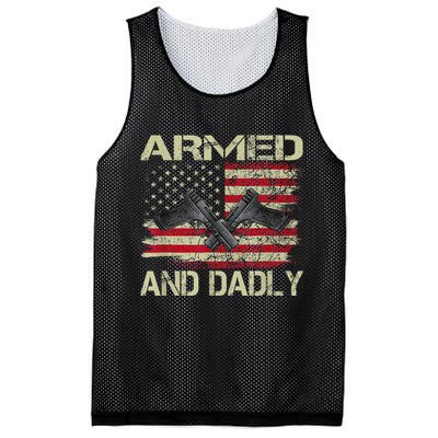 Armed And Dadly Funny Deadly Father For Father's Day Mesh Reversible Basketball Jersey Tank