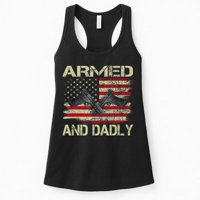 Armed And Dadly Funny Deadly Father For Father's Day Womens Tank Top