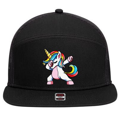 Autism Awareness Dabbing Unicorn Autistic Mom. 7 Panel Mesh Trucker Snapback Hat