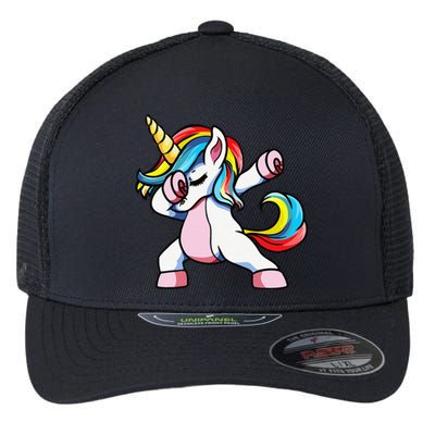 Autism Awareness Dabbing Unicorn Autistic Mom. Flexfit Unipanel Trucker Cap