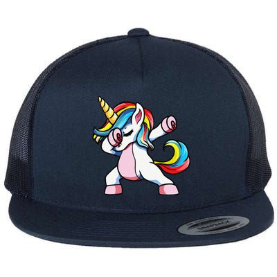 Autism Awareness Dabbing Unicorn Autistic Mom. Flat Bill Trucker Hat