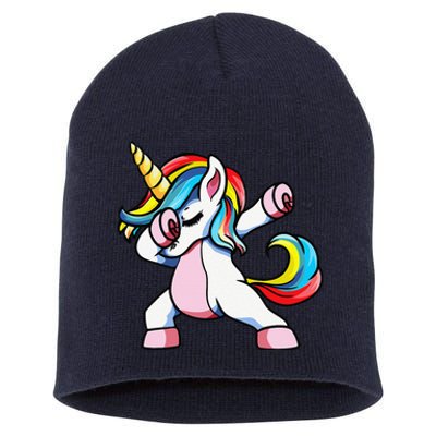 Autism Awareness Dabbing Unicorn Autistic Mom. Short Acrylic Beanie