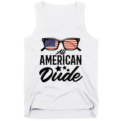 All American Dude 4th Of July Family Matching Sunglass Usa Gift Tank Top