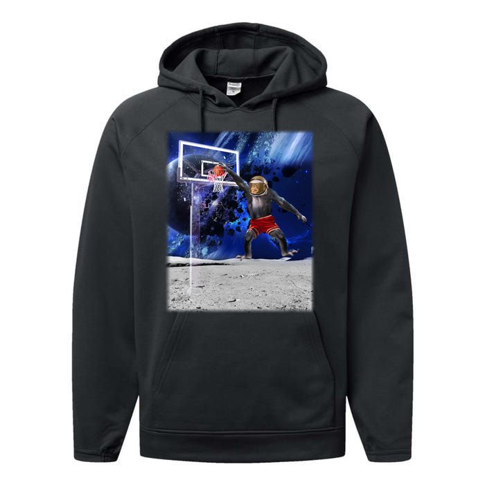 Air Ape Dunking Basketball Monkey Performance Fleece Hoodie