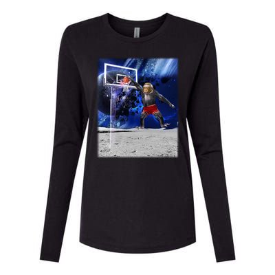 Air Ape Dunking Basketball Monkey Womens Cotton Relaxed Long Sleeve T-Shirt