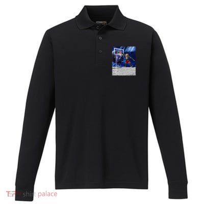Air Ape Dunking Basketball Monkey Performance Long Sleeve Polo