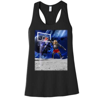 Air Ape Dunking Basketball Monkey Women's Racerback Tank