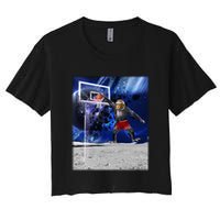 Air Ape Dunking Basketball Monkey Women's Crop Top Tee