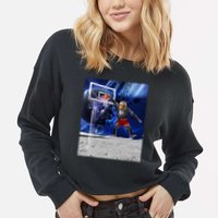 Air Ape Dunking Basketball Monkey Cropped Pullover Crew