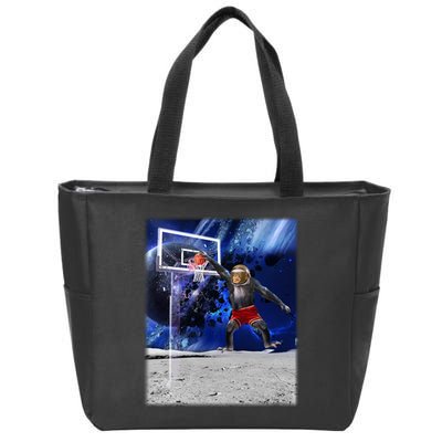Air Ape Dunking Basketball Monkey Zip Tote Bag