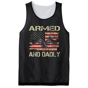 Armed And Dadly Funny Deadly Father For Father's Day Mesh Reversible Basketball Jersey Tank