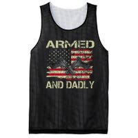 Armed And Dadly Funny Deadly Father For Father's Day Mesh Reversible Basketball Jersey Tank