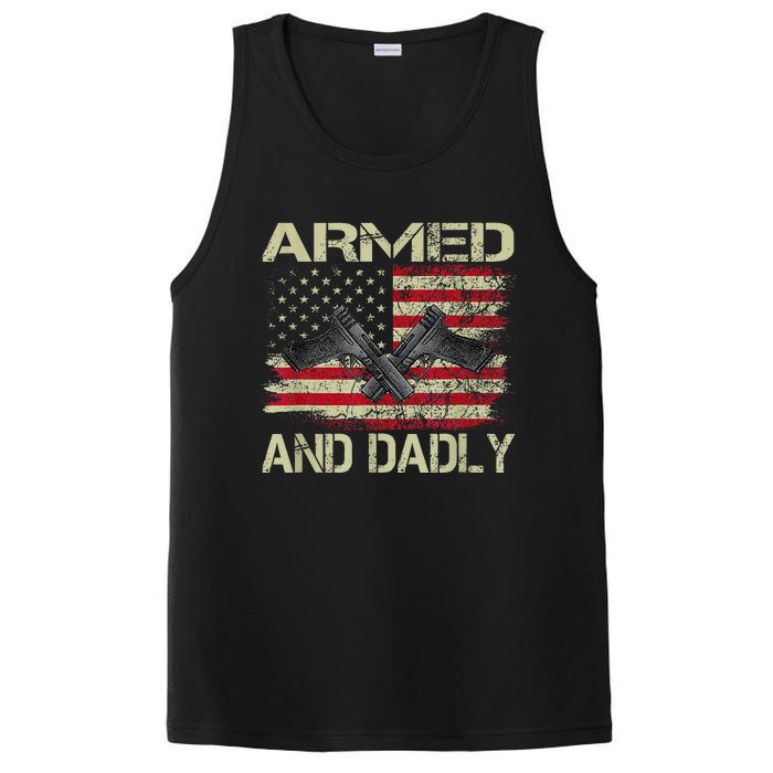 Armed And Dadly Funny Deadly Father For Father's Day PosiCharge Competitor Tank