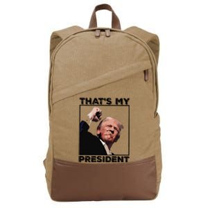 Assassination Attempt Donald Trump Fist Pumping Trump Bleeding Trump Cotton Canvas Backpack