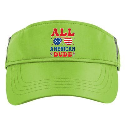 All American Dude 4th Of July Patriotic Teens Cool Gift Adult Drive Performance Visor