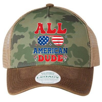 All American Dude 4th Of July Patriotic Teens Cool Gift Legacy Tie Dye Trucker Hat