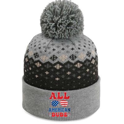 All American Dude 4th Of July Patriotic Teens Cool Gift The Baniff Cuffed Pom Beanie