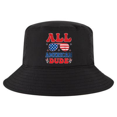 All American Dude 4th Of July Patriotic Teens Cool Gift Cool Comfort Performance Bucket Hat