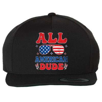 All American Dude 4th Of July Patriotic Teens Cool Gift Wool Snapback Cap