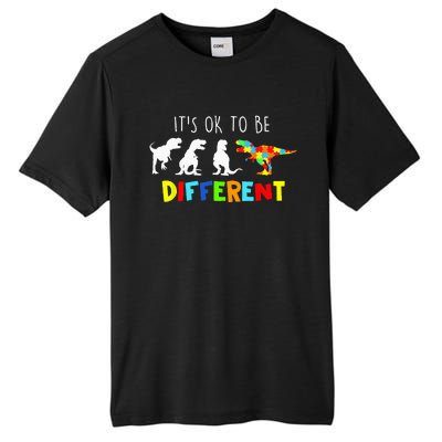 Autism Awareness Dinosaur Its Ok To Be Different Tall Fusion ChromaSoft Performance T-Shirt