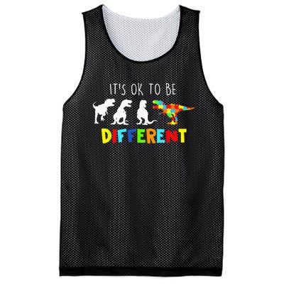 Autism Awareness Dinosaur Its Ok To Be Different Mesh Reversible Basketball Jersey Tank